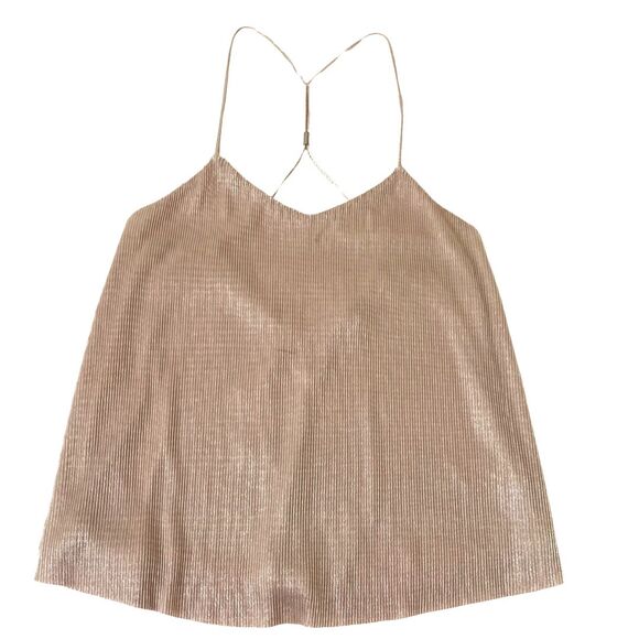Express Metallic Pink Pleated Cami Top Size XS NEW with Tag - Picture 4 of 12